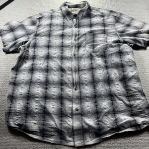 RedHead Button Down Shirt Short Sleeves Black Plaid sz 2XL